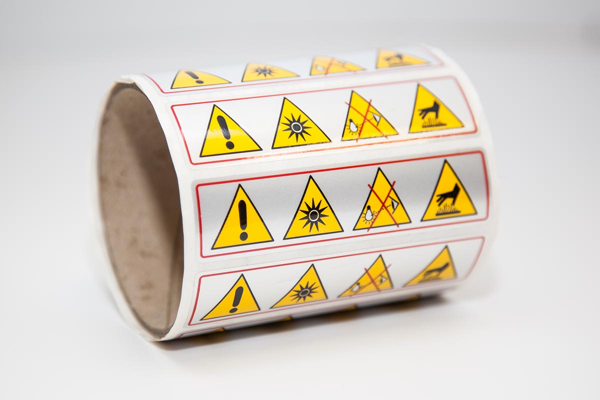 full colour polyester warning labels