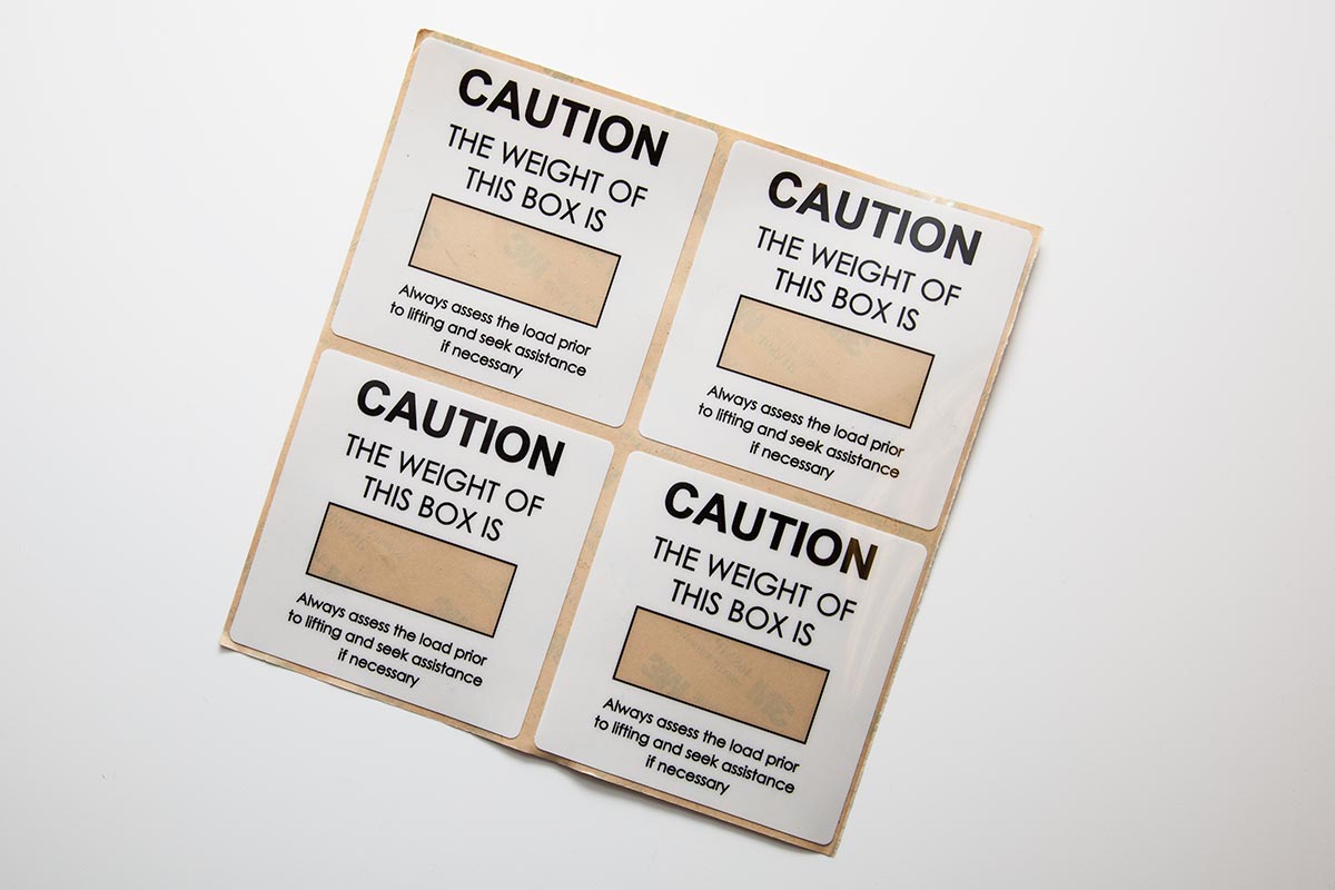 clear and opaque polyester caution labels