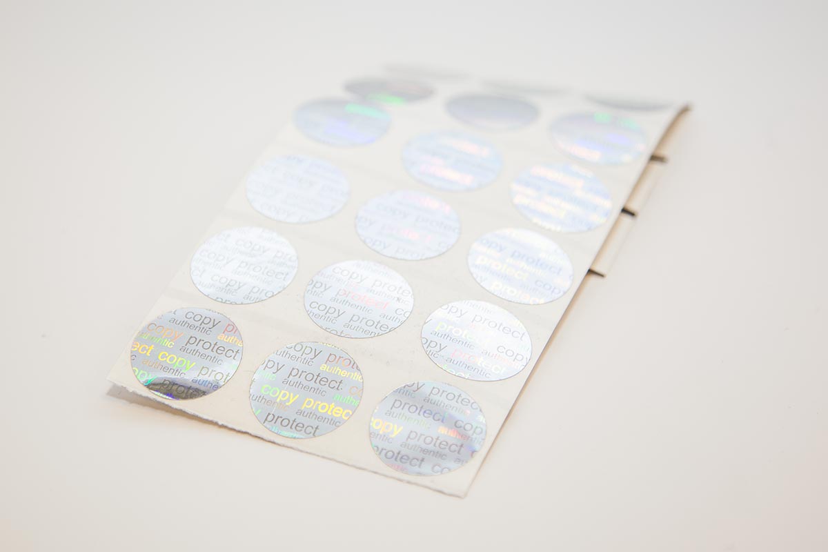 holographic circular void labels