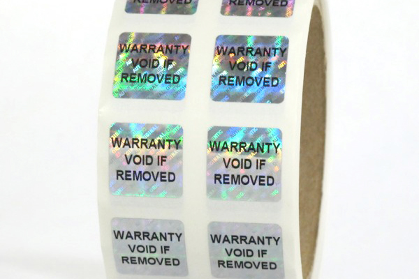 roll of holographic warranty void if removed labels